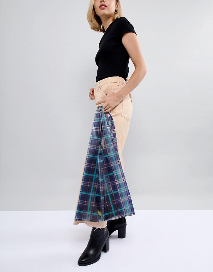 Asos Design Check Plastic Shopper Bag-multi