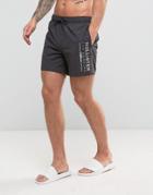 Hollister Swim Shorts Rigid Guard Logo In Black - Black