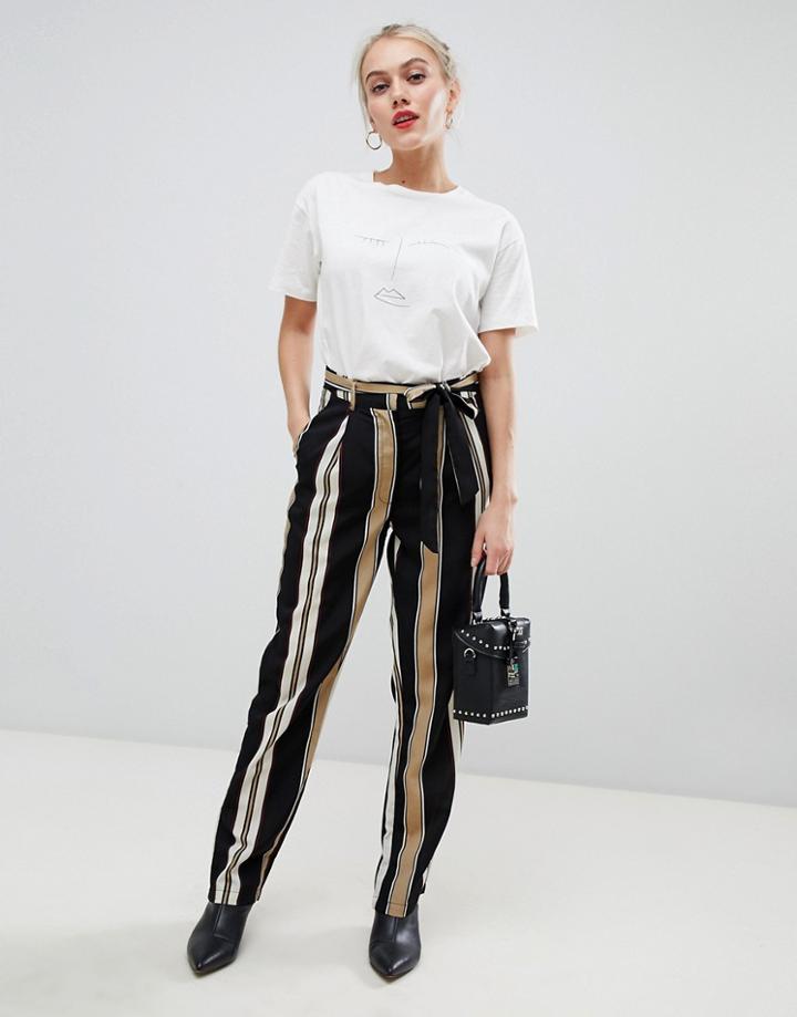 Parisian Stripe Wide Leg Pants - Multi