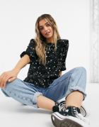 New Look Ruffle Detail Blouse In Star Print-multi