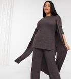 Simply Be Coordinating Longline Cardigan In Cocoa-brown