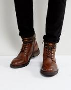 Tommy Hilfiger Curtis Leather Boots In Brown - Brown