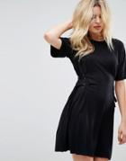 Asos Mini T-shirt Dress With Corset Detail - Black