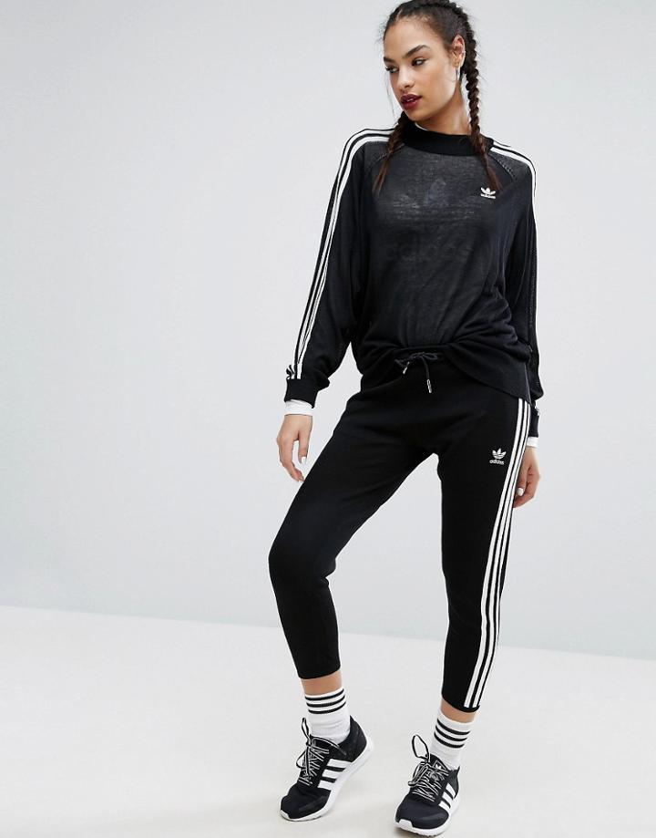 Adidas Originals Adicolor Deluxe Lightweight Knitted Cigarette Pants - Black