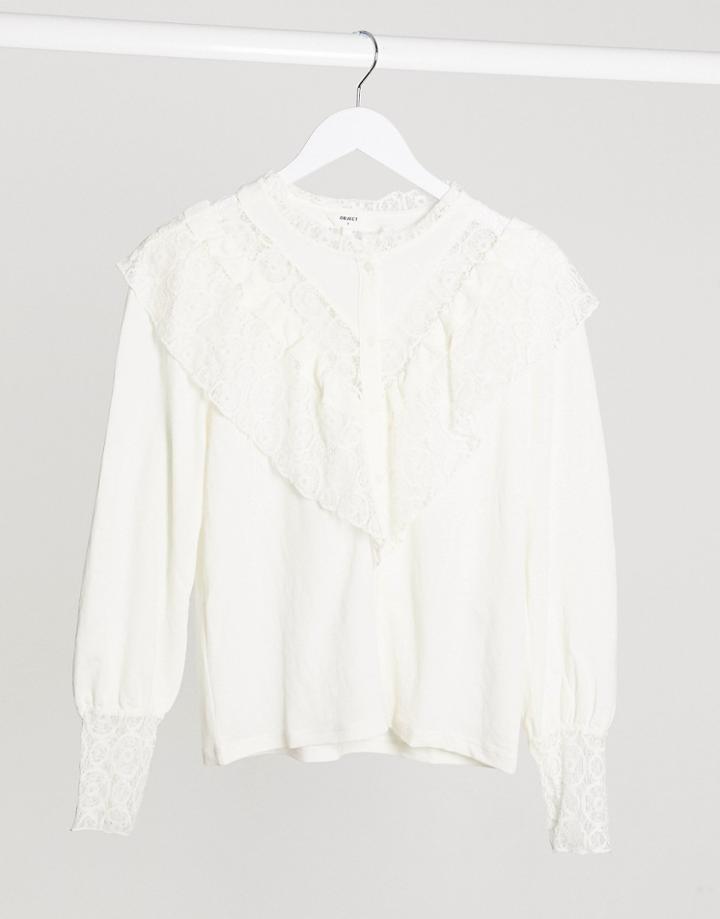 Object Frill Detail Shirt In White