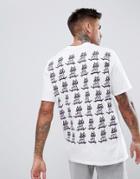 New Love Club Kitty Skate Repeat Back Print T-shirt - White