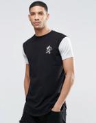 Gym King T-shirt With Contrast Sleeves - Black
