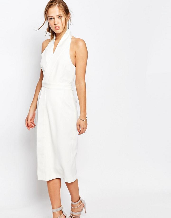 Keepsake White Shadows Halter Neck Dress - Ivory