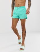 Bershka Swim Shorts In Mint Green - Green