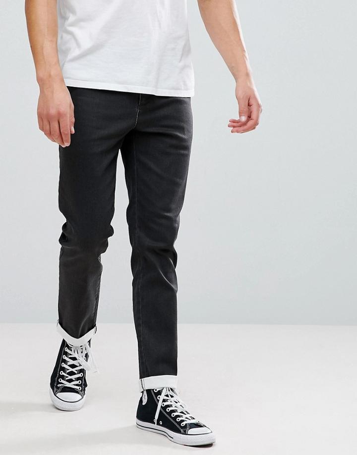 Asos Slim Heavyweight Chinos In Black - Black