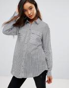 Gestuz Bista Silk Mix Stripe Shirt - Blue