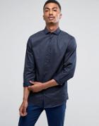 Selected Homme Slim Shirt With Cutaway Collar - Navy