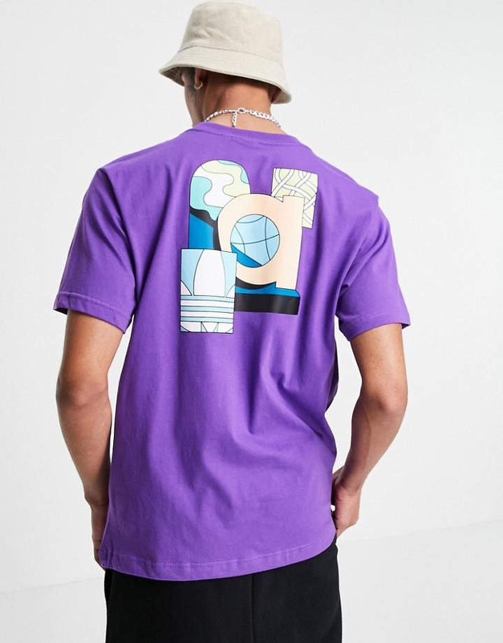 Adidas Originals Still Life Summer T Shirt In Purple