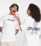 Collusion Unisex Bear Print T-shirt In White