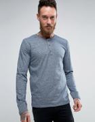 Scotch & Soda Grandad Long Sleeve T-shirt - Blue