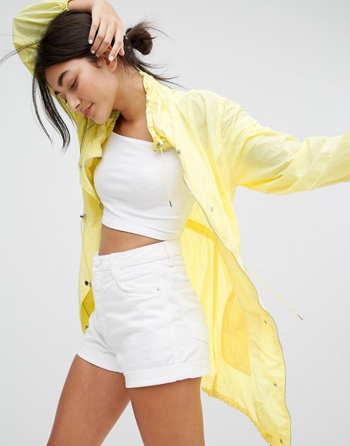 Bershka Lightweight Anorak - Yellow