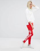 Adidas Originals Leggings With Oversized Logo - Red