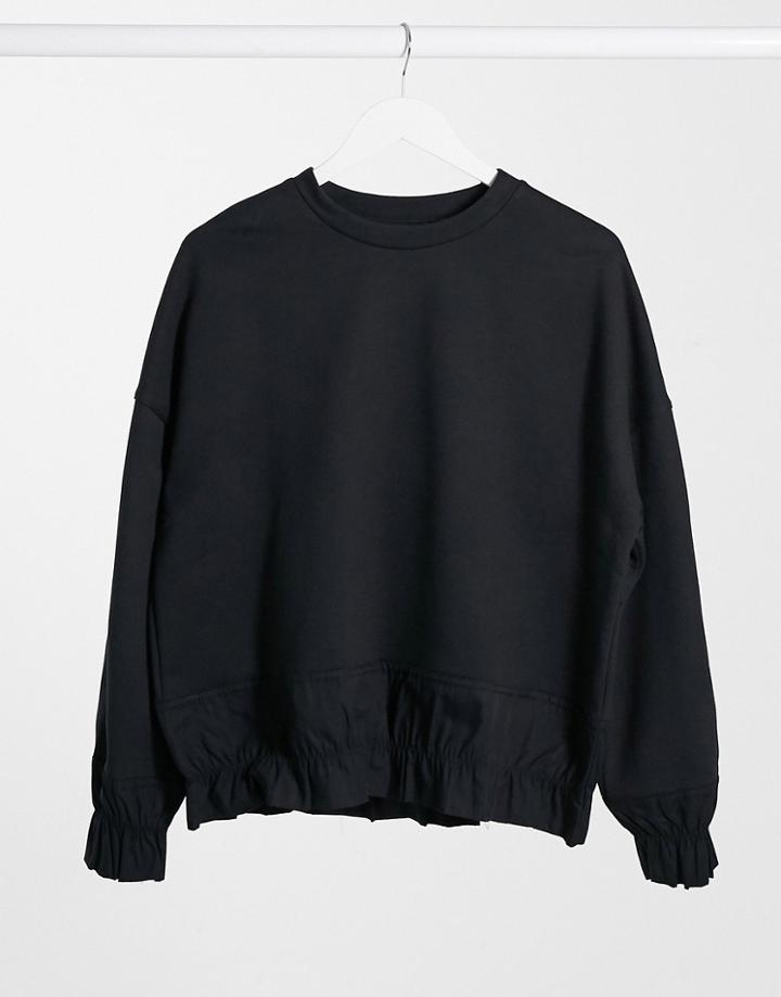 Selected Femme Frill Detail Coordinating Sweatshirt In Black