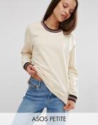 Asos Petite Sweatshirt With Sparkly Tipping - Beige