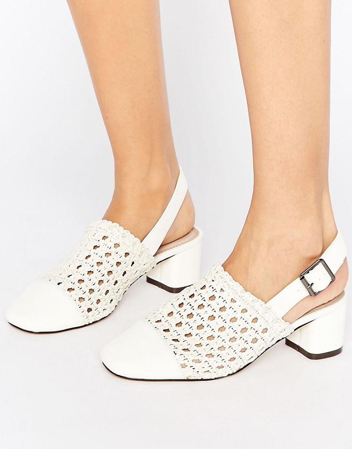Asos Outlaw Woven Heeled Shoes - White