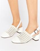 Asos Outlaw Woven Heeled Shoes - White