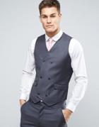 Asos Wedding Slim Suit Vest 100% Wool In Charcoal - Gray