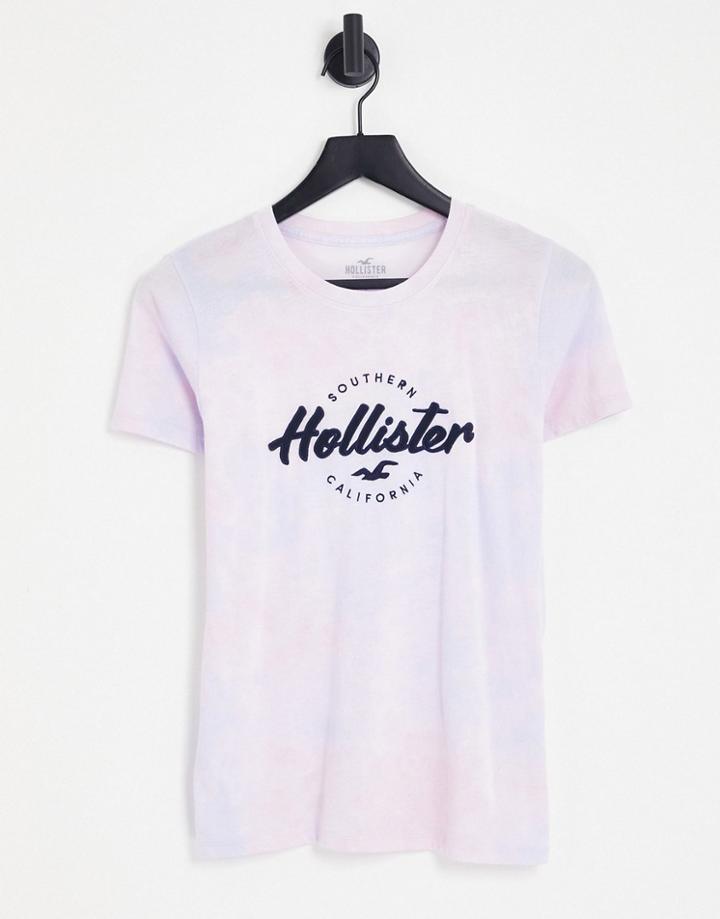 Hollister Tie Dye Logo Tee In Multi