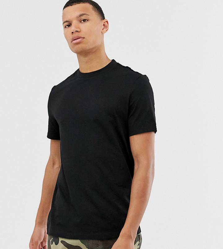 Asos Design Tall Organic T-shirt With Crew Neck In Black