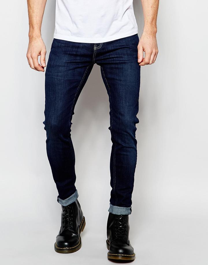 D.i.e. Smoke Super Skinny Distressed Jeans In Dark Blue Wash - Indigo Wash 4