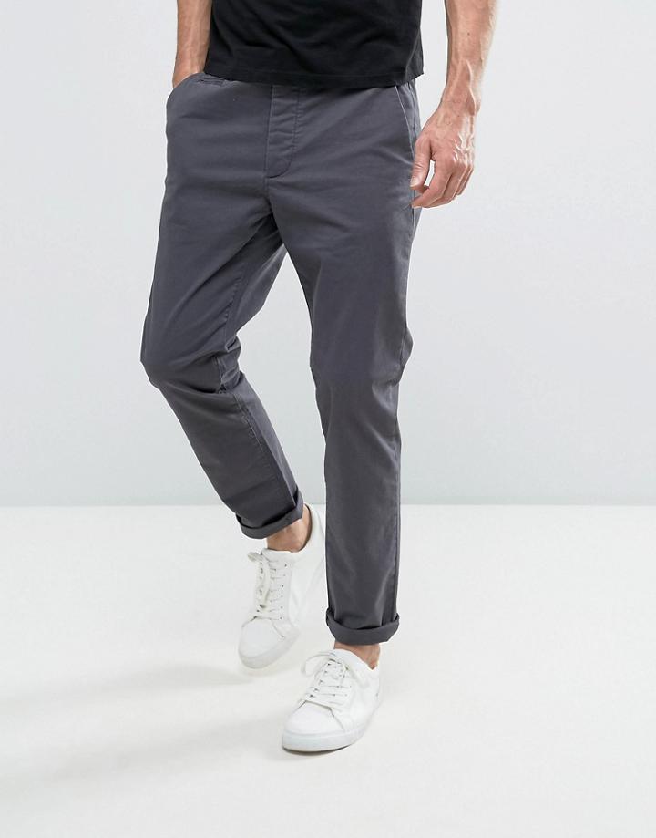 Jack & Jones Intelligence Slim Fit Chino In Stretch Cotton - Gray