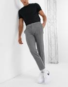 Topman Premium Jersey Sweatpants In Gray-grey