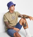 Polo Ralph Lauren X Asos Exclusive Collab T-shirt With Chest Circle Logo And Neck Logo In Tan-brown