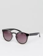Monki Color Block Cat Eye Sunglasses - Black