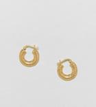 Asos Gold Plated Sterling Silver Cut Out Hoop Earrings - Gold