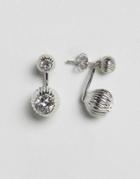 Ted Baker Plisse Crystal Ball Drop Earrings - Silver