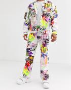 Jaded London Two-piece Jeans In White With Graffiti Print