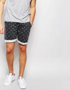 Asos Skinny Chino Shorts With Mini Dot Print - Gray