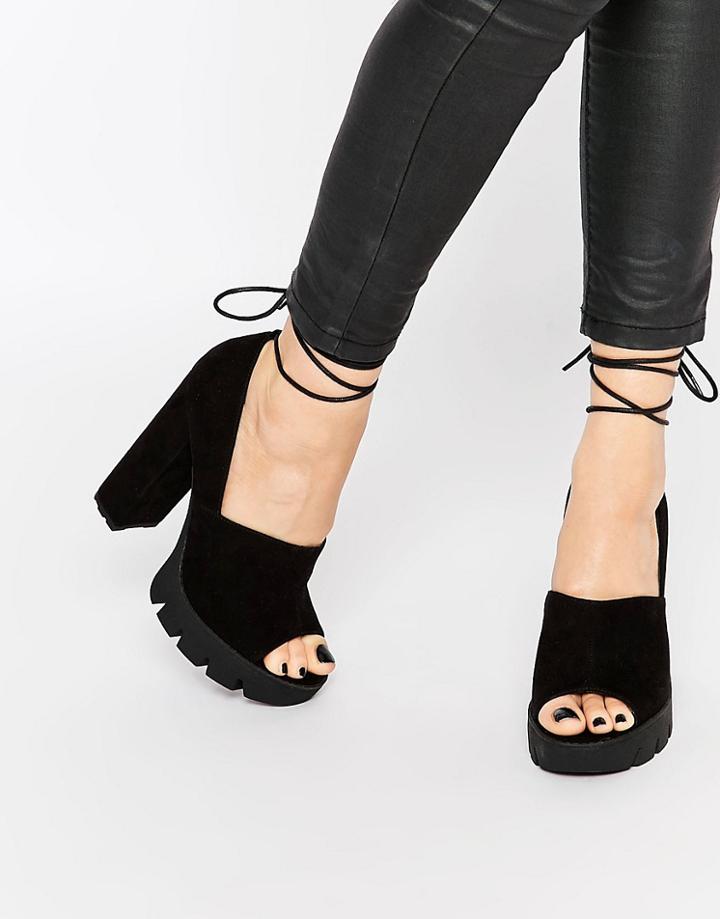 Asos Onside Heeled Sandals - Black
