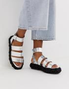 Asos Design Jao Chunky Espadrille Sandals-silver