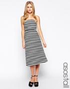 Asos Tall Stripe Structured Clean Bandeau Dress - Stripe