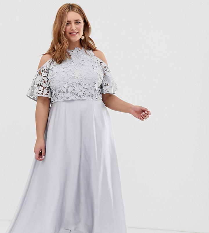 Coast Plus Lyndsey Lace Maxi Dress - Silver