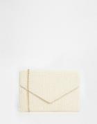 Dune Elenor Beaded Clutch Bag In Pearl Beads - Cream