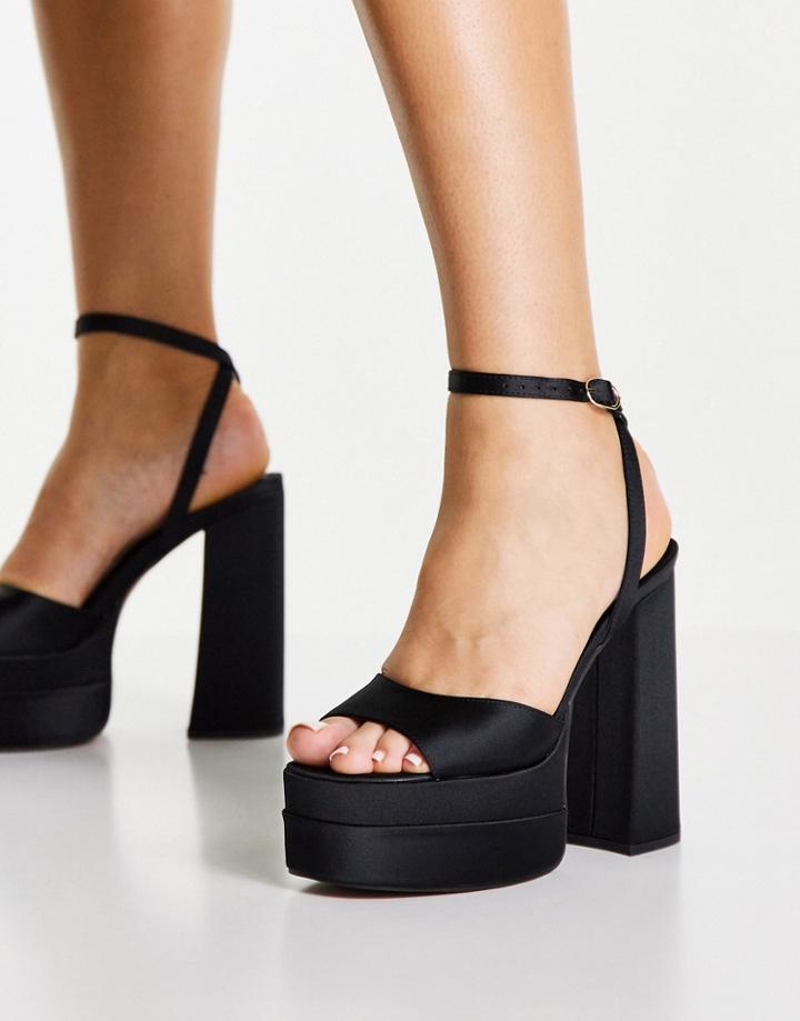 Asos Design Nix High Platform Heeled Sandals In Black