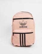 Adidas Originals National 3 Stripe Backpack In Trace Pink