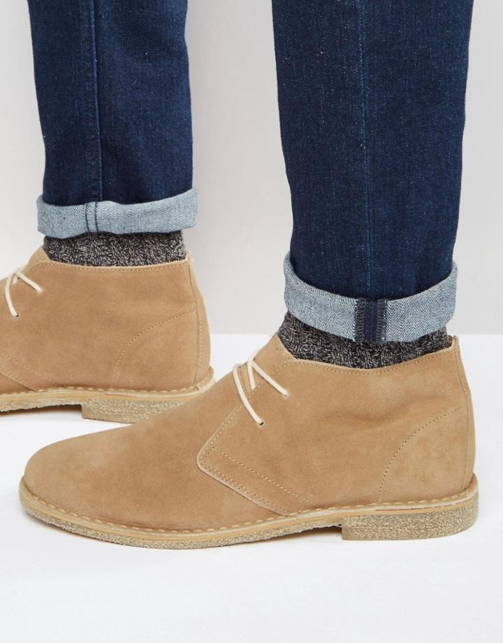 Asos Desert Boots In Suede - Stone