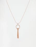 Coast Diamond Tassel Pendant Necklace - Rose Gold
