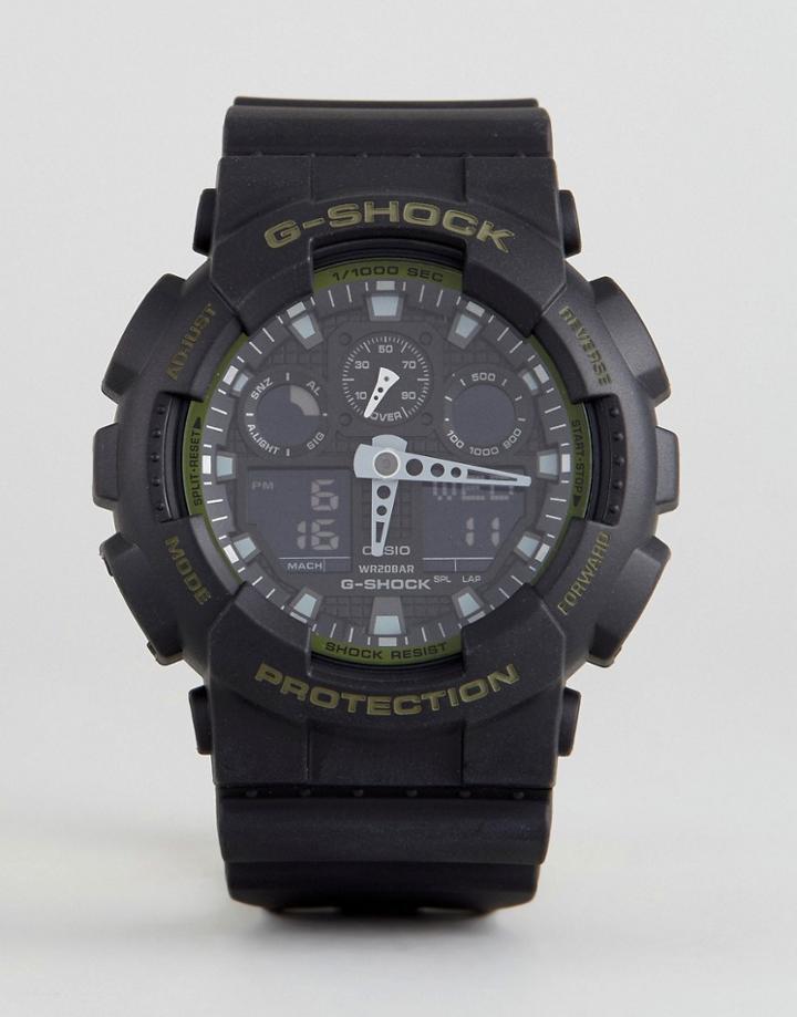 G-shock Ga-100l-1aer Digital Silicone Watch In Black - Black