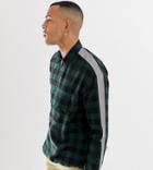 Collusion Tall Check Over Shirt With Reflective Tape - Green