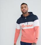 Ellesse 1/4 Zip Hoodie With Large Logo In Navy - Navy