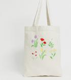 We Are Hairy People Tote Bag With Hand Painted Wildflowers - Stone